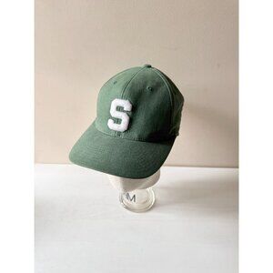 NIKE Michigan State Spartans Green Cotton Canvas Flexfit S Logo Baseball Hat